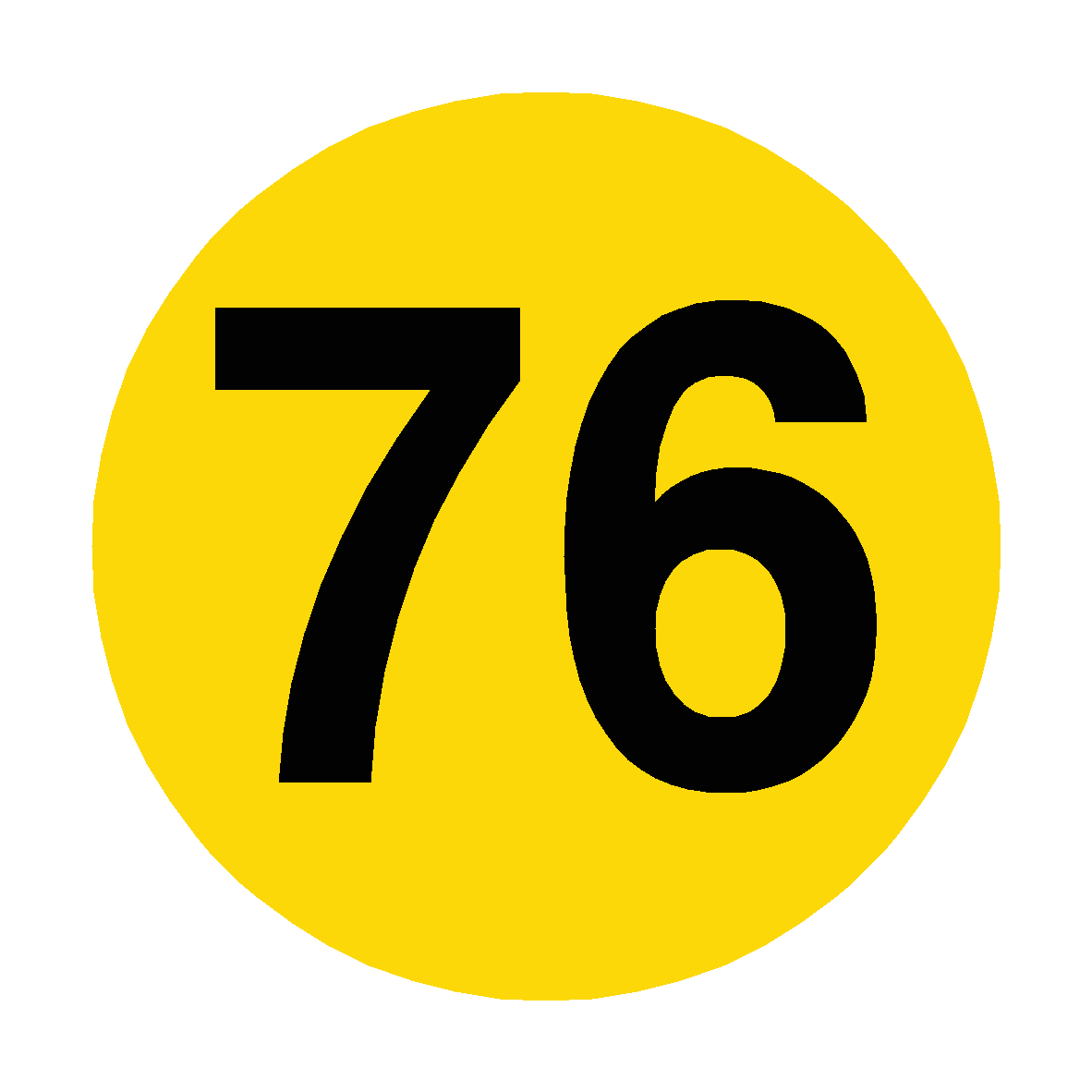 Number V76 Number 76 Floor Marker | Safety-Label.co.uk