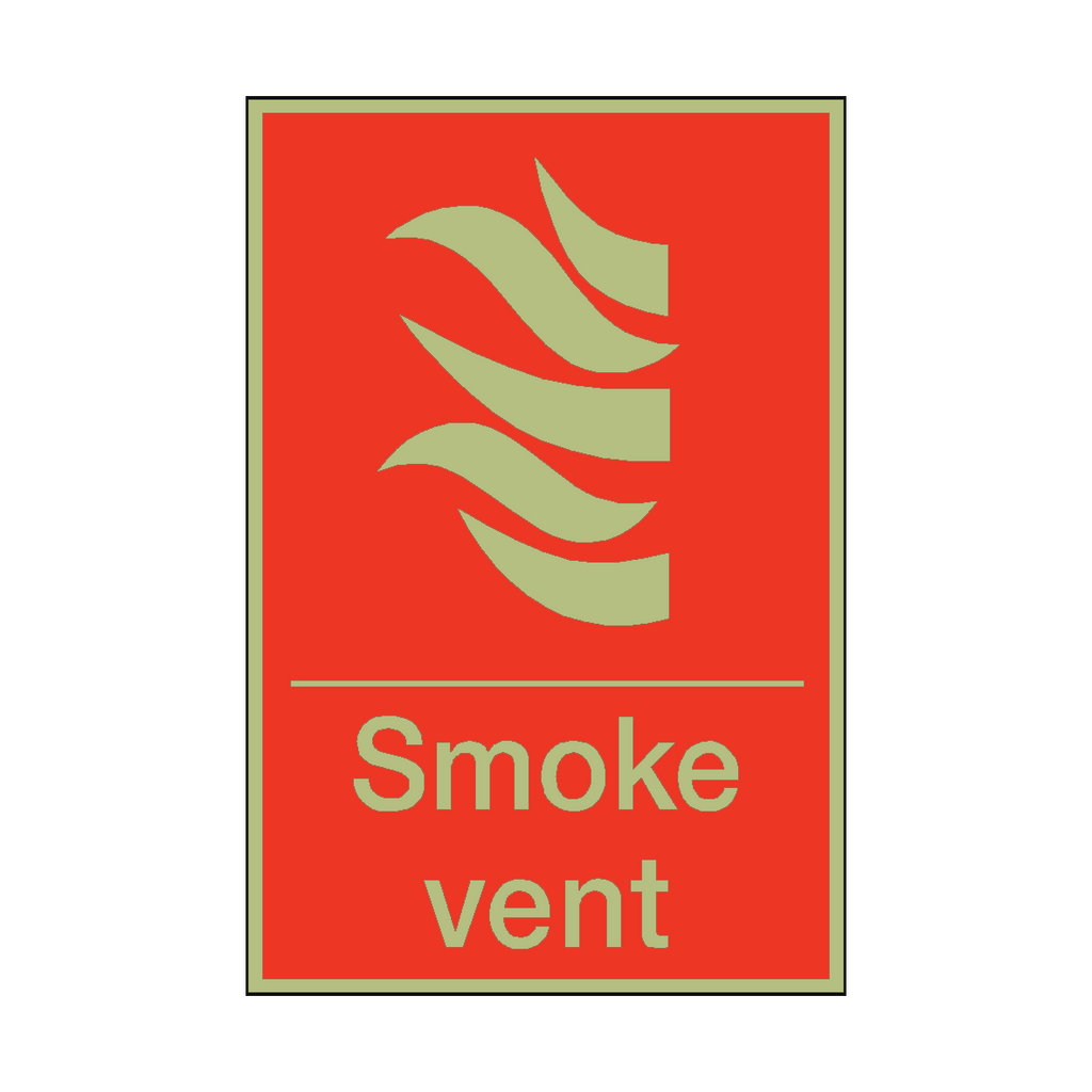 Photoluminescent Smoke Vent Sticker | Safety-Label.co.uk