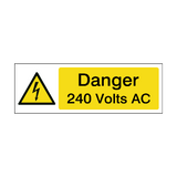 240 Volts AC Safety Sign | Safety-Label.co.uk