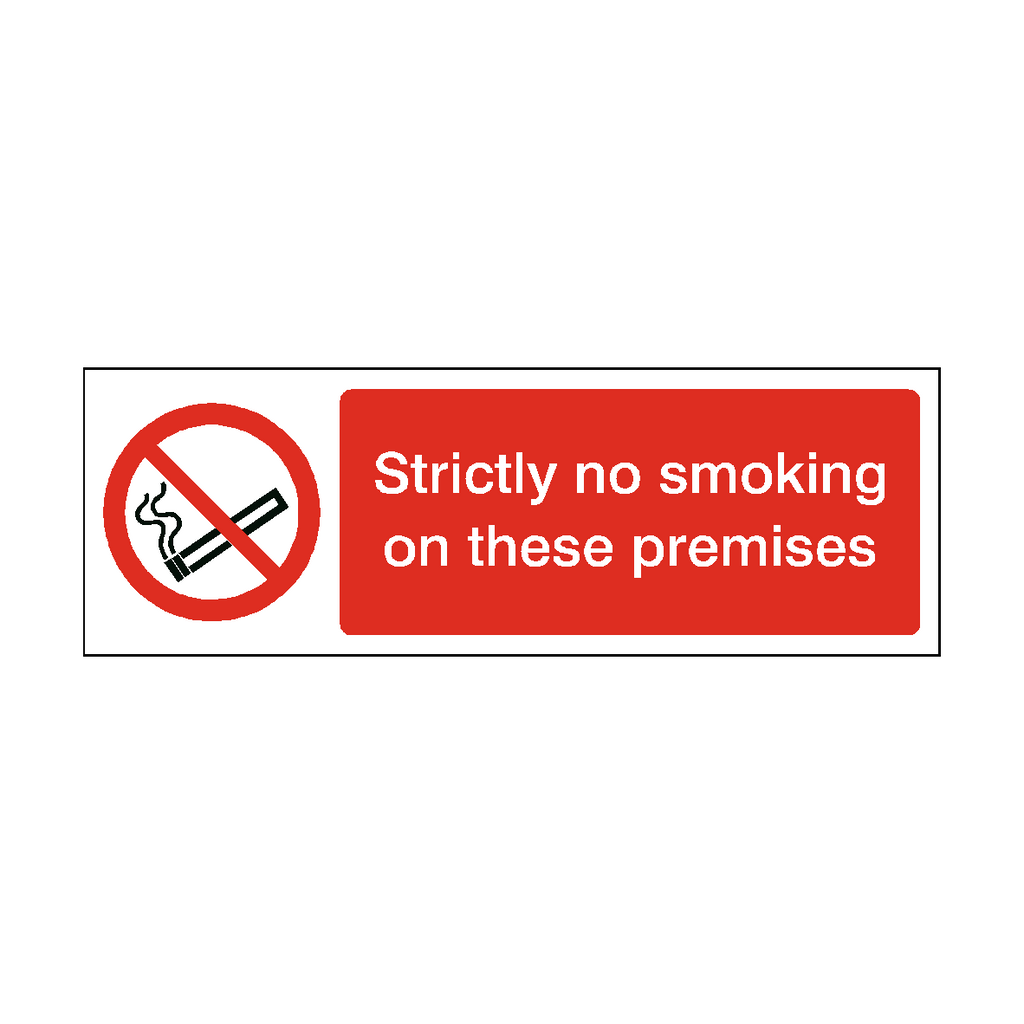 Strictly No Smoking On Premises Label