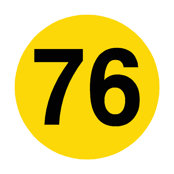 Number 76 Floor Marker | Safety-Label.co.uk