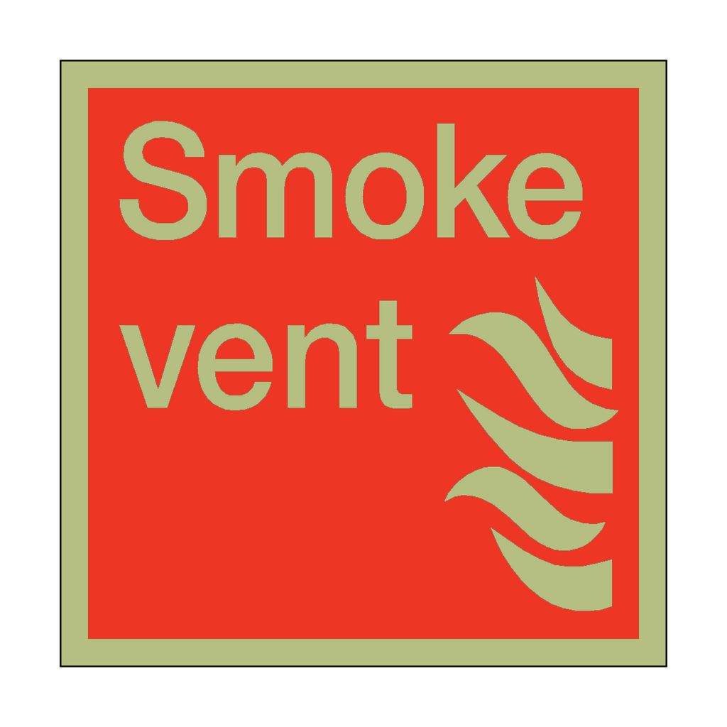 Photoluminescent Smoke Vent Square Sticker | Safety-Label.co.uk