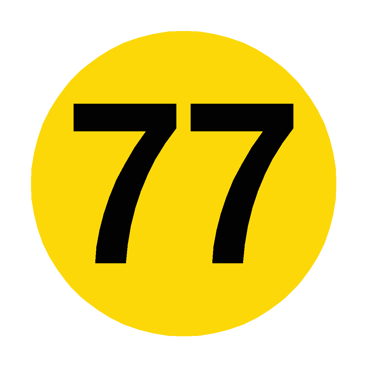 Nummber 77 Number 77 Floor Marker