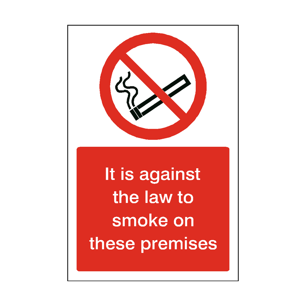 Against Law To Smoke On Premises Sticker