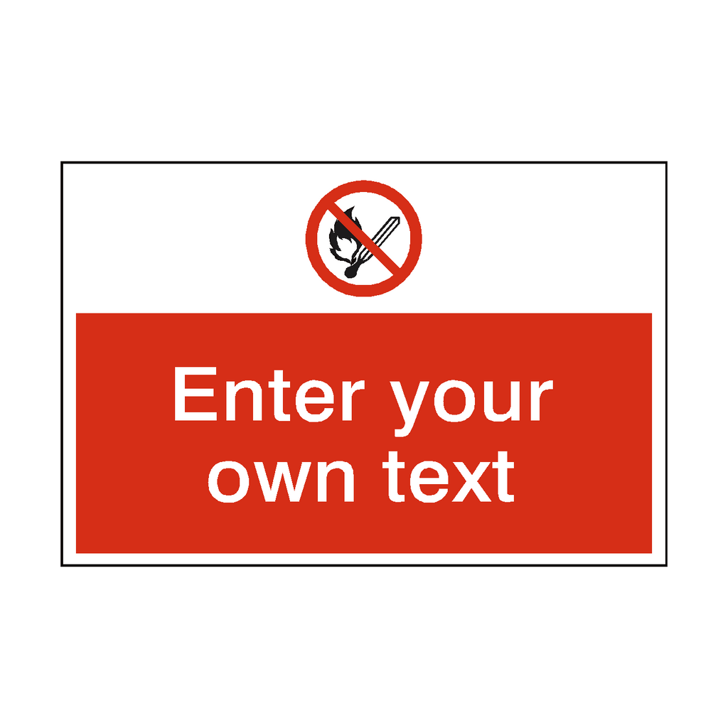 No Open Flame Custom Safety Sign | Safety-Label.co.uk