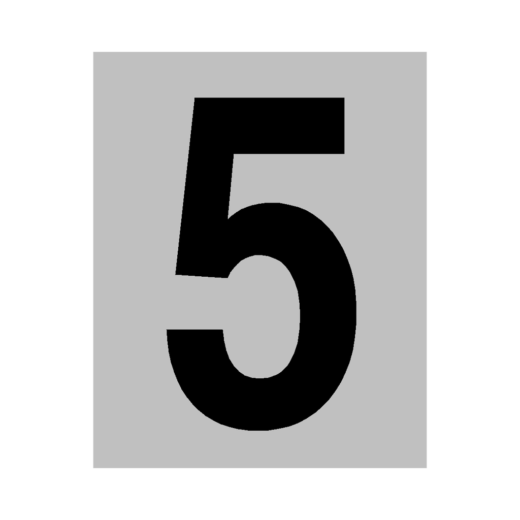 Silver Number 5 Sign | Safety-Label.co.uk