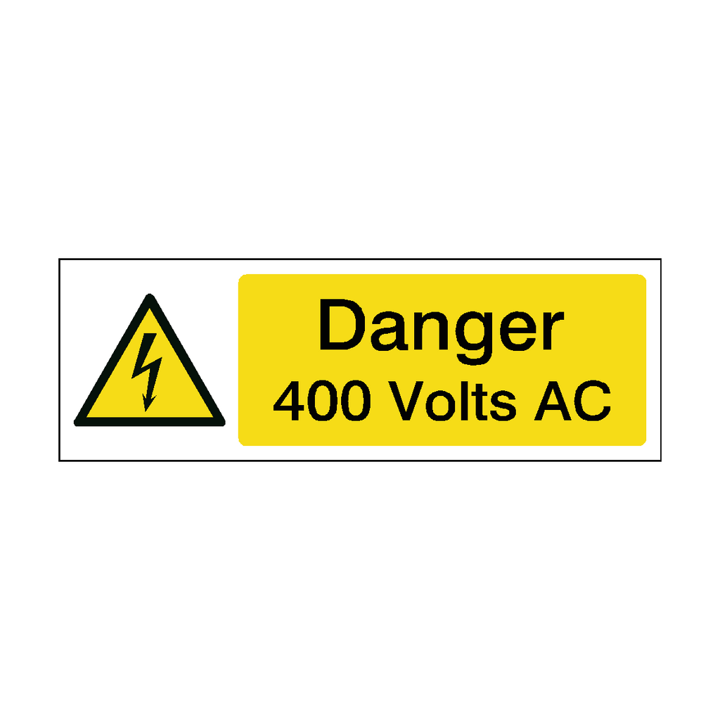 400 Volts AC Safety Sign