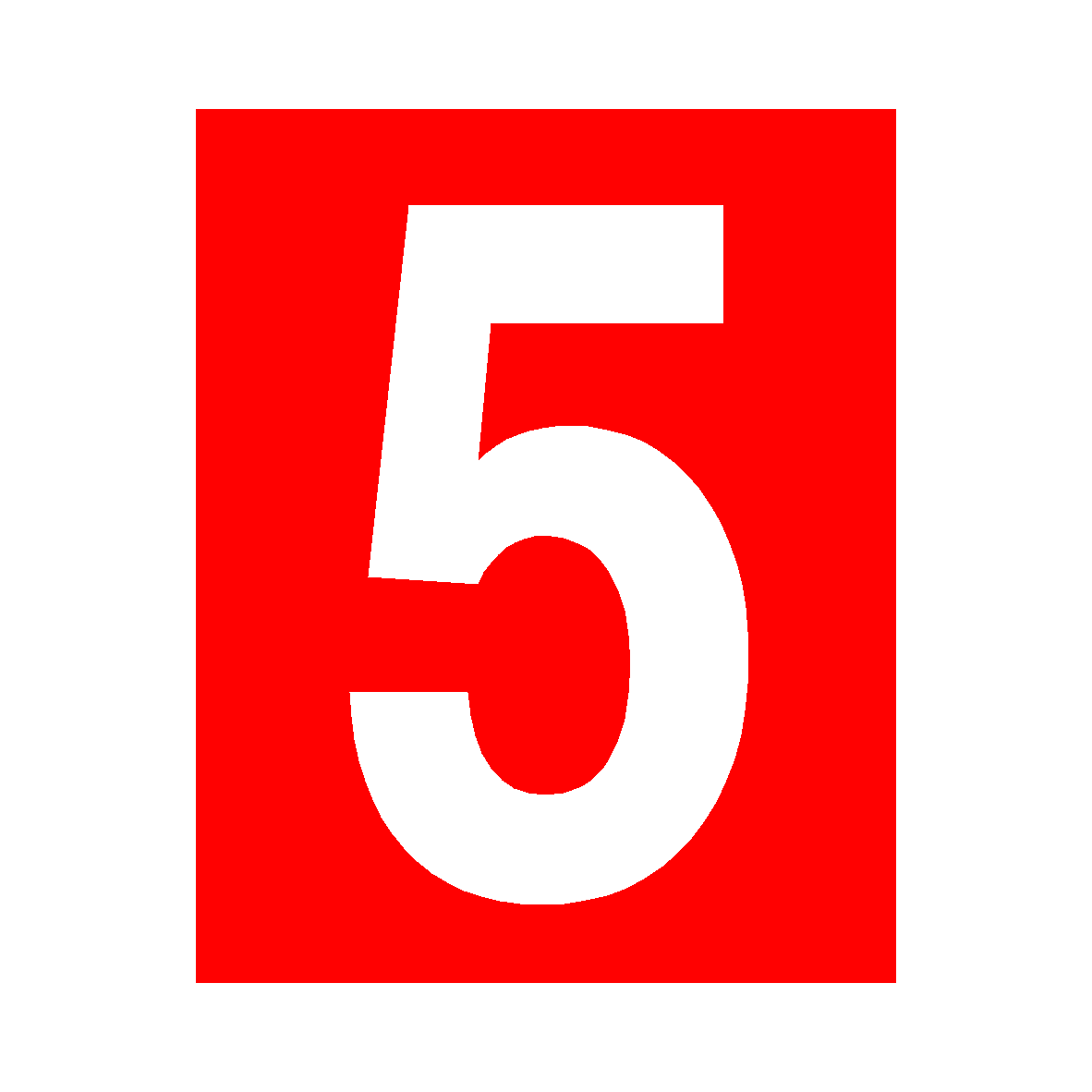 Check Number 5 Red Number 5 Sign