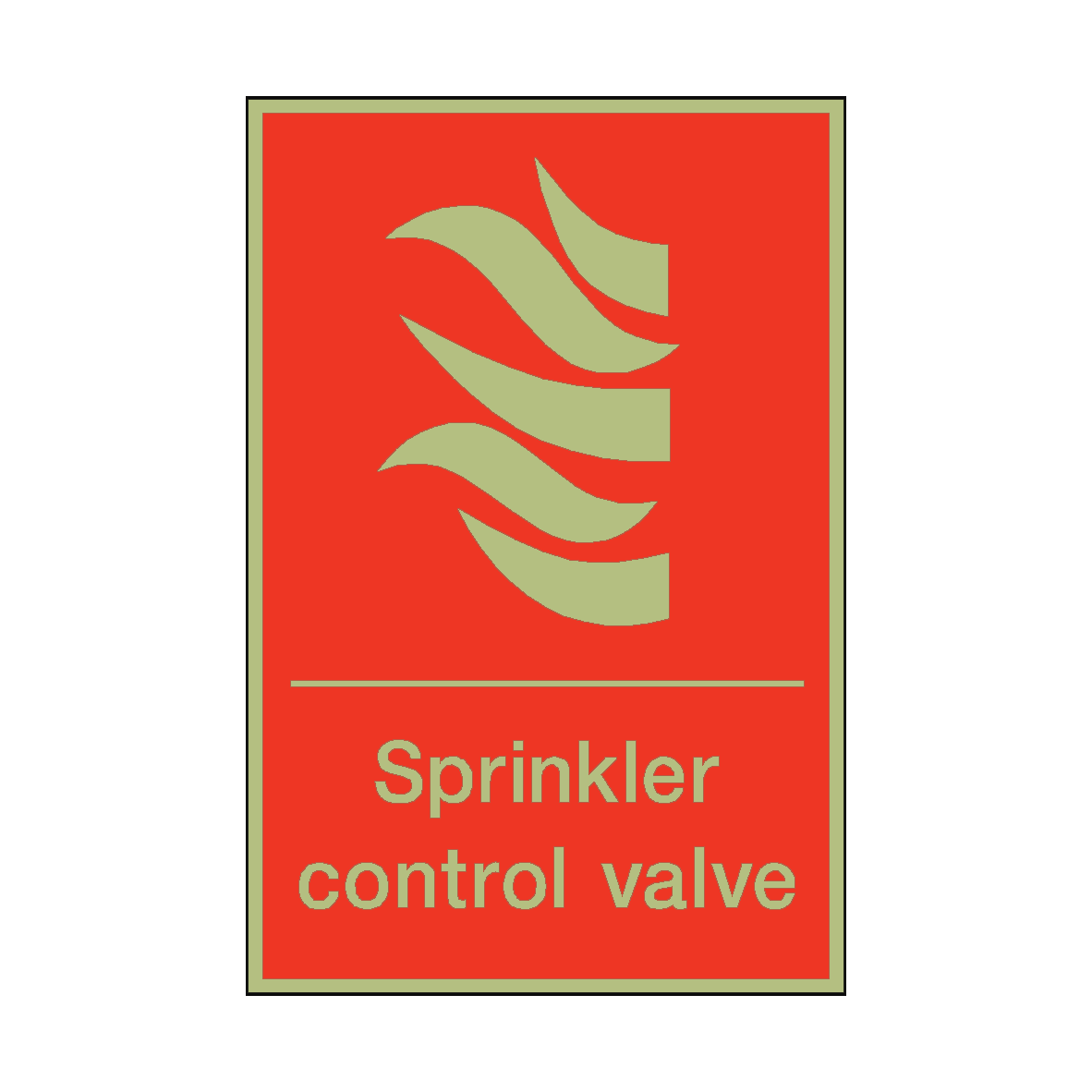 Photoluminescent Sprinkler Control Valve Sign