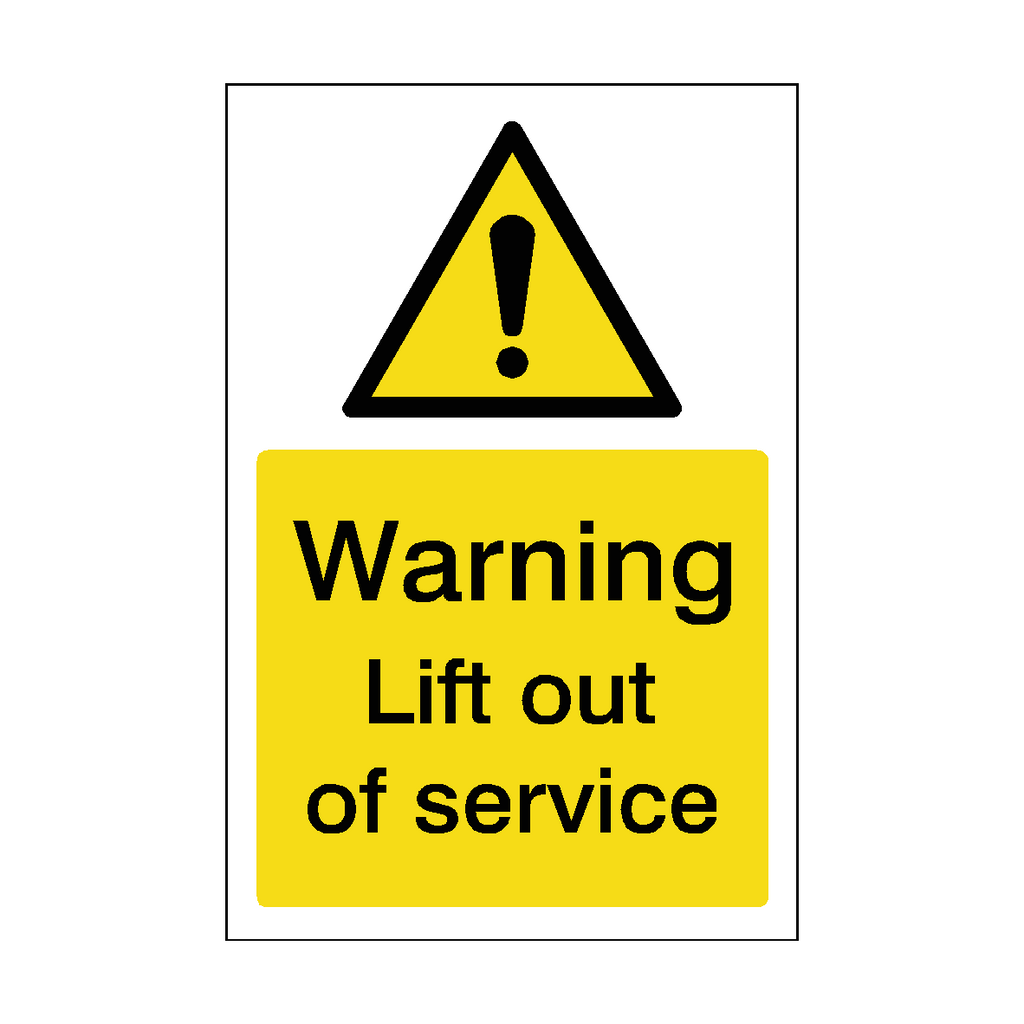 Lift Out Of Service Sticker | Safety-Label.co.uk