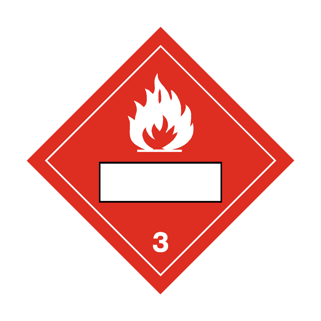 Flammable White Text Box 3 Sticker | Safety-Label.co.uk