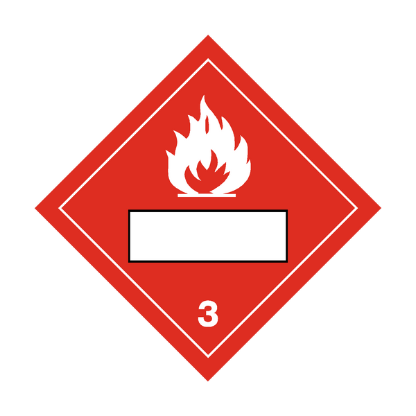 Flammable White Text Box 3 Sticker | Safety-Label.co.uk