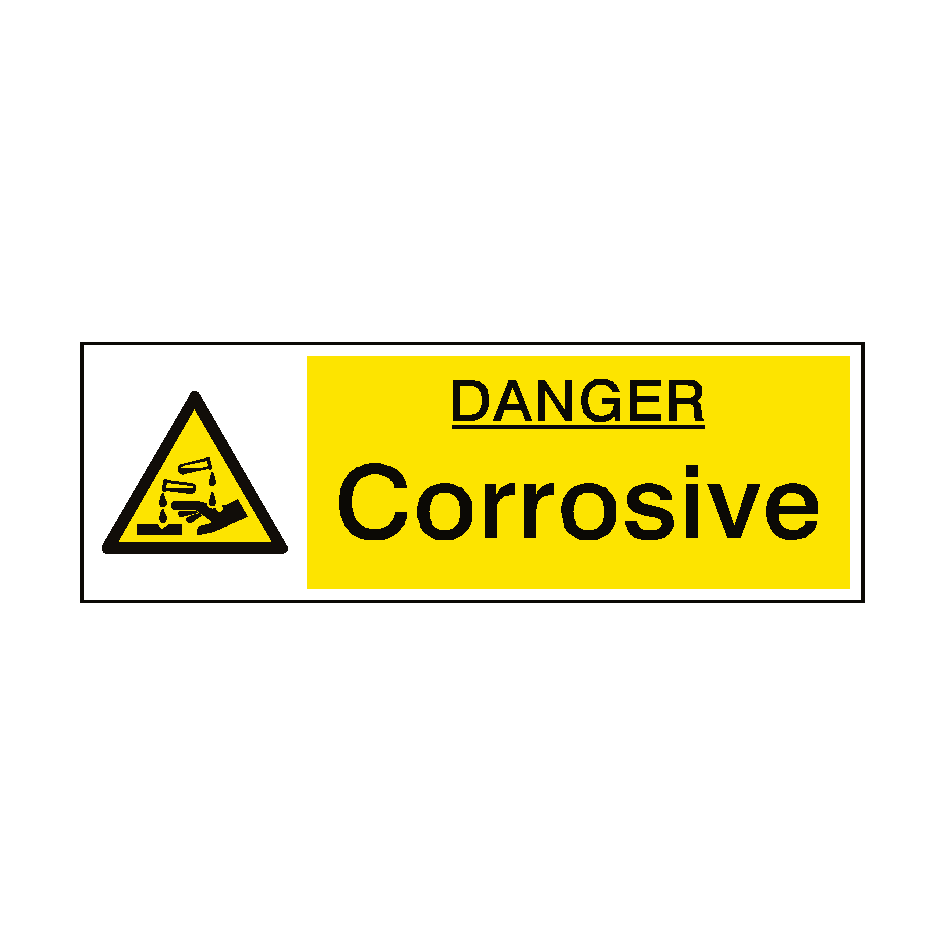 Corrosive Hazard Sticker SafetyLabel.co.uk