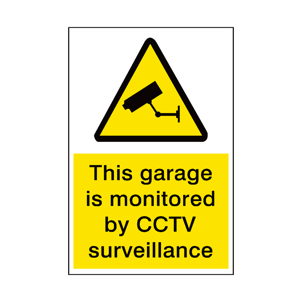 Garage Monitored By CCTV Security Sticker | Safety-Label.co.uk