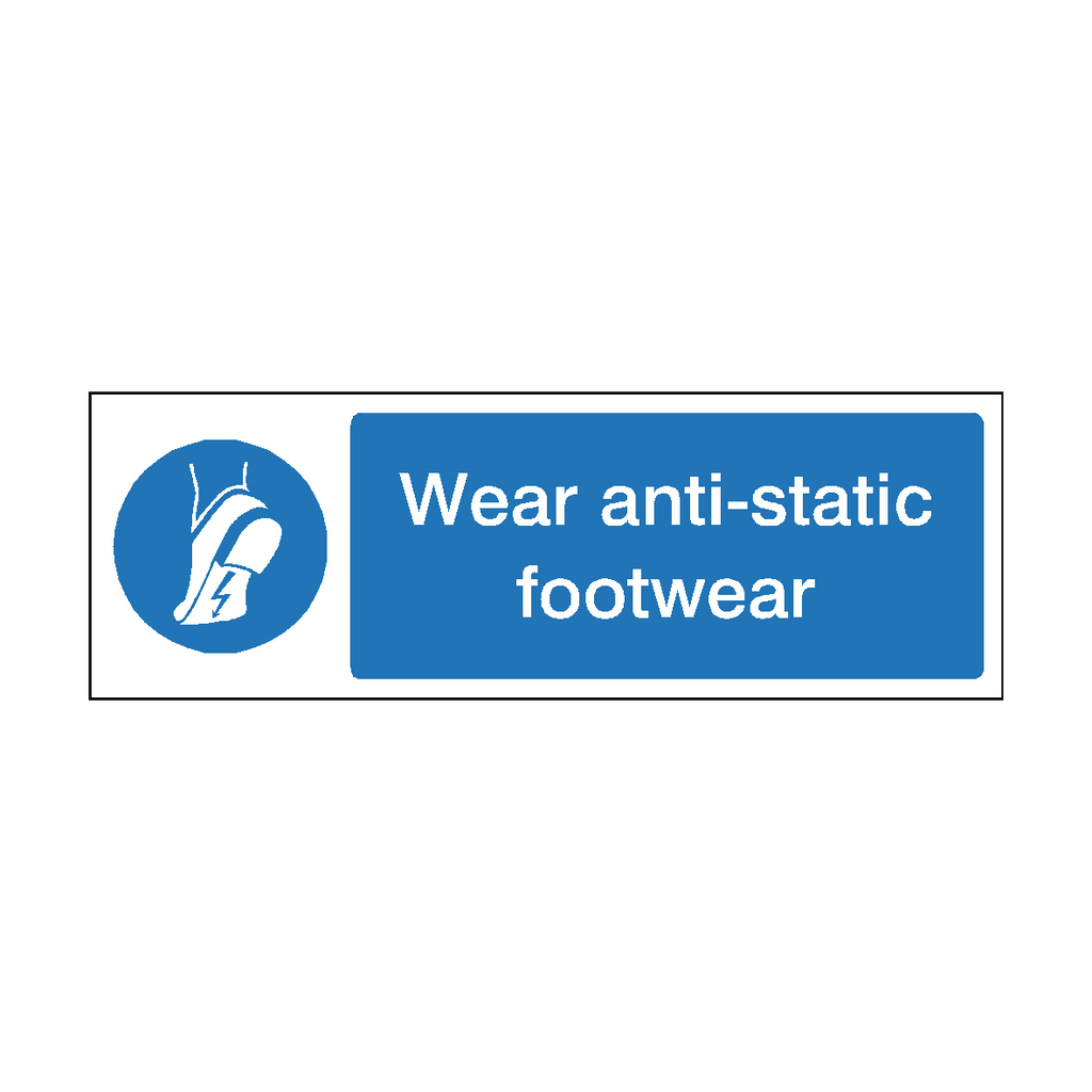 Wear Anti-Static Footwear Sign Landscape | Safety-Label.co.uk