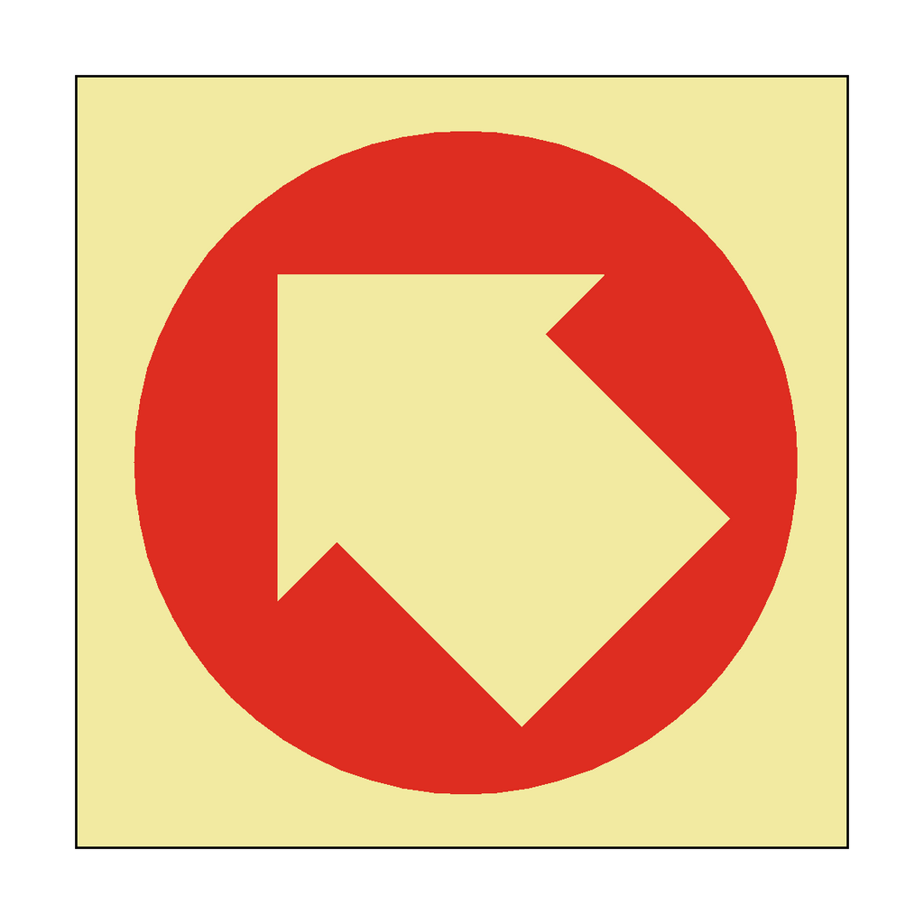 Photoluminescent Arrow Sticker Up Left