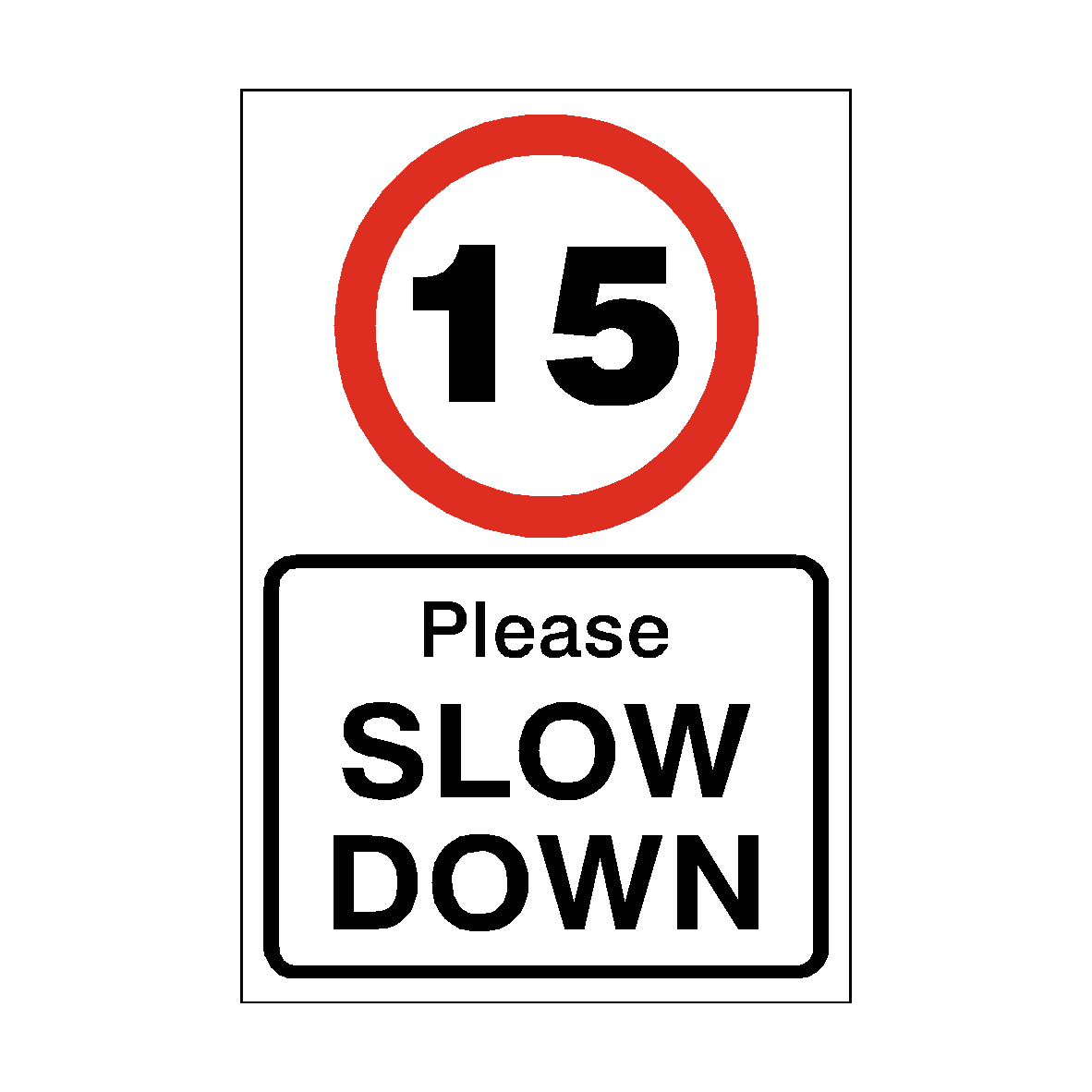 15 Mph Slow Down Speed Limit Sign | Safety-Label.co.uk