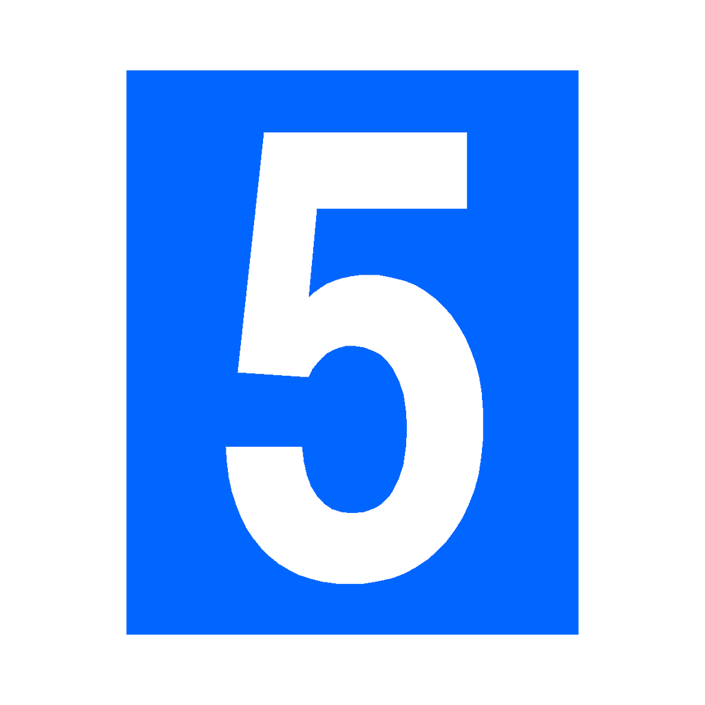 Blue Number 5 Sign | Safety-Label.co.uk