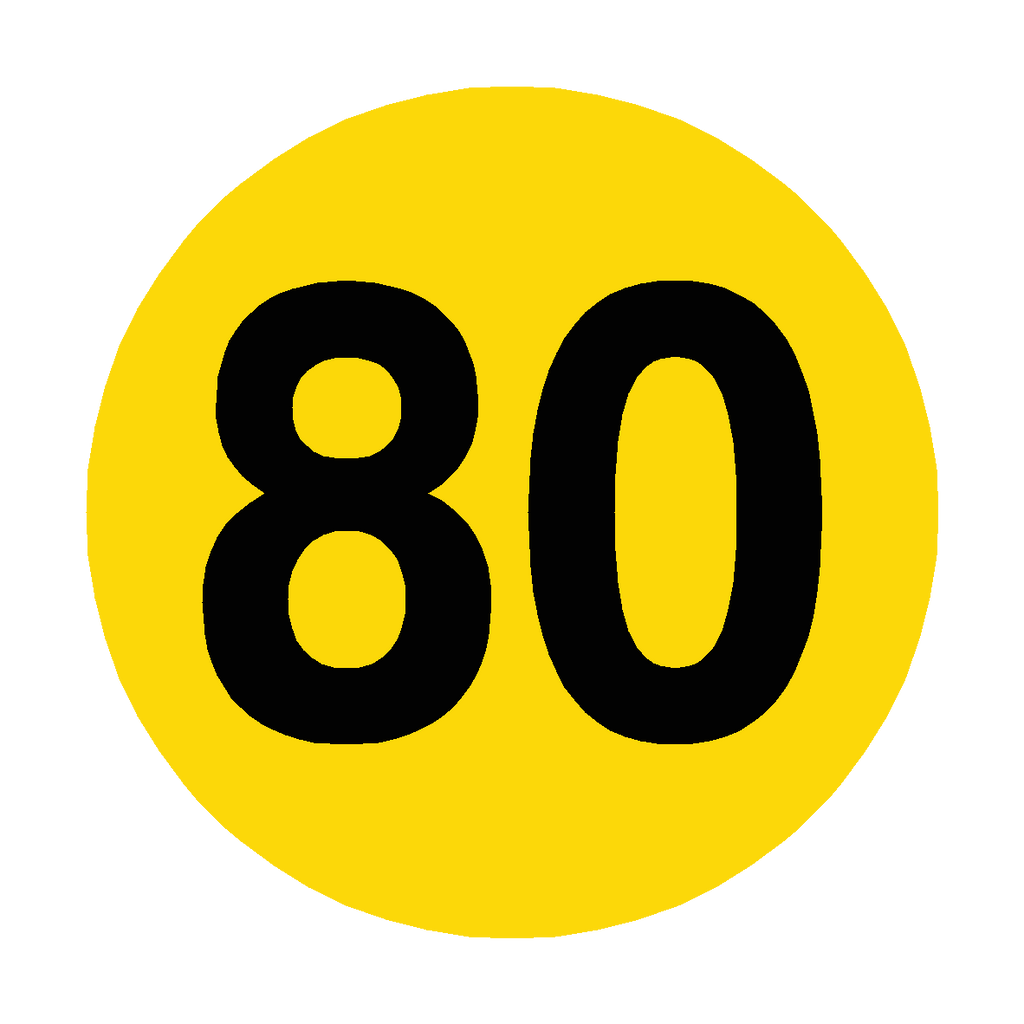 Number 80 Floor Marker | Safety-Label.co.uk