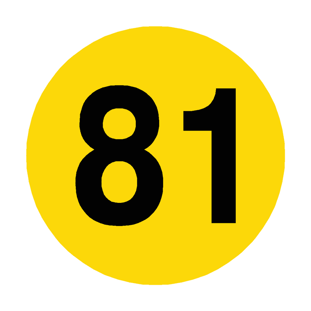 Number 81 Floor Marker | Safety-Label.co.uk