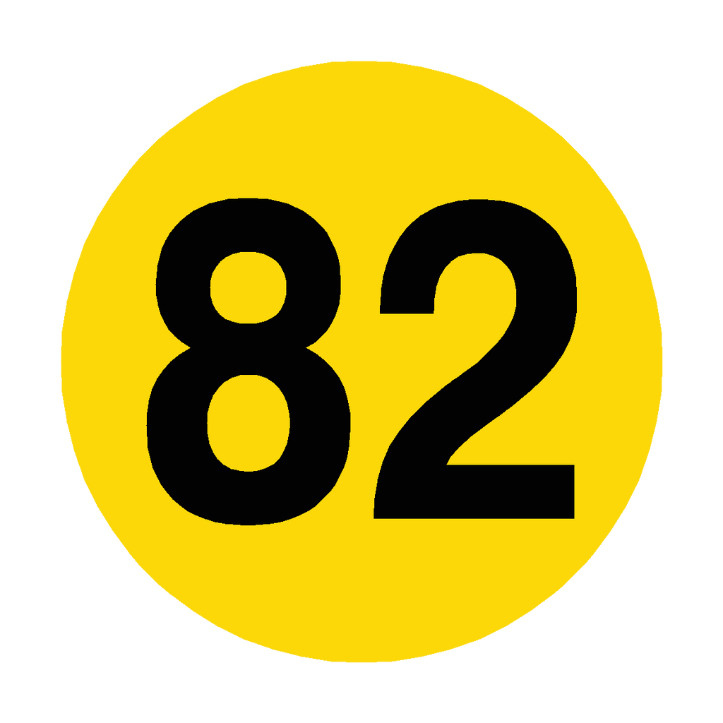 Number 82 Floor Marker | Safety-Label.co.uk