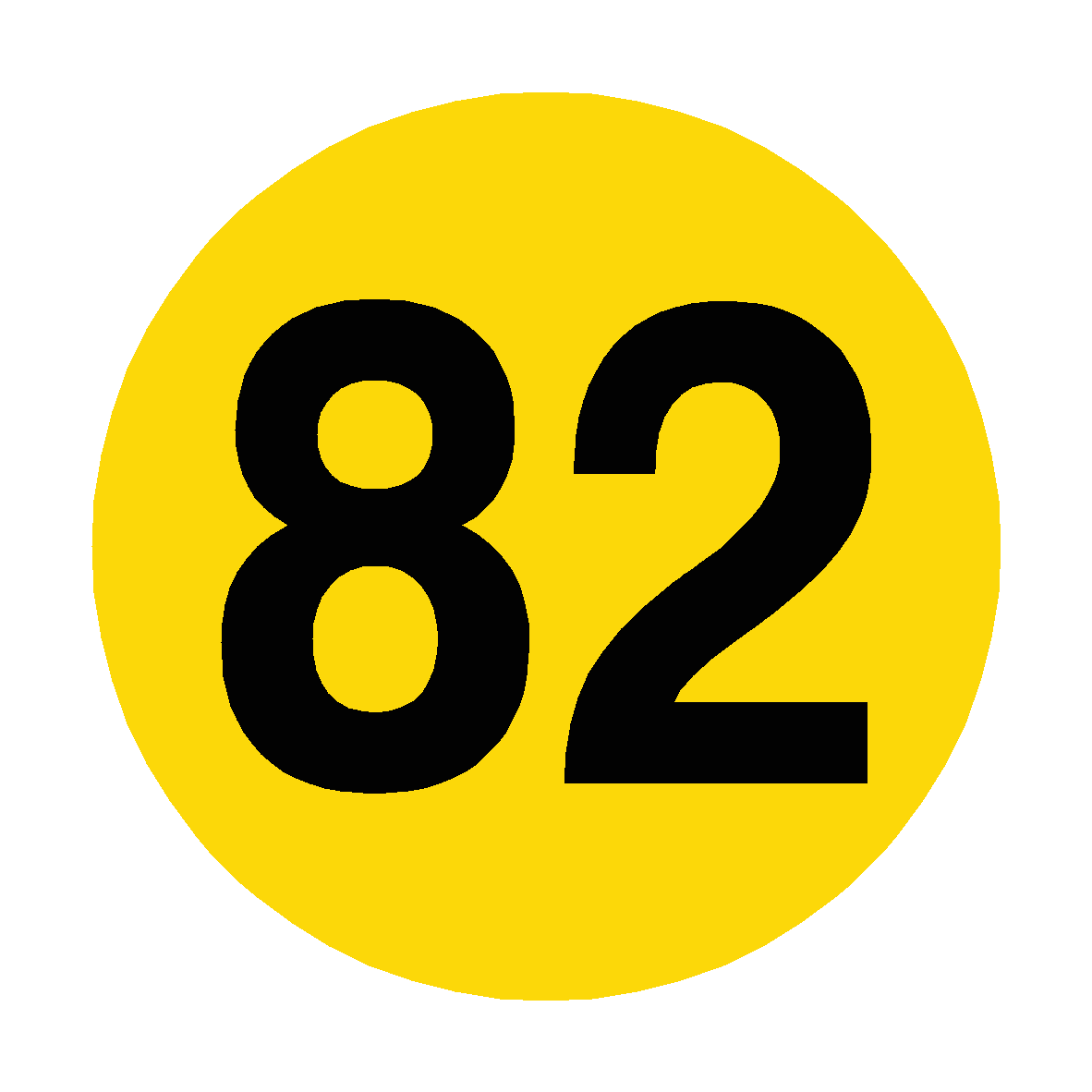 82 Position Number 82 Floor Marker | Safety-Label.co.uk