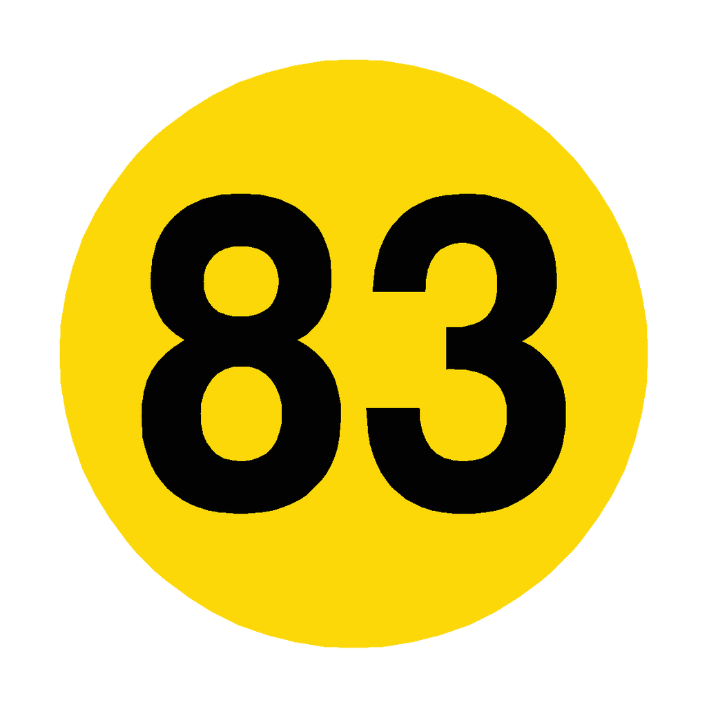83 Number Sign Number 83 Floor Marker | Safety-Label.co.uk