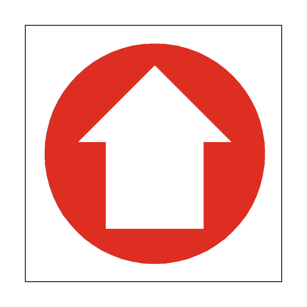 Fire Arrow Up Symbol Safety Sticker | Safety-Label.co.uk