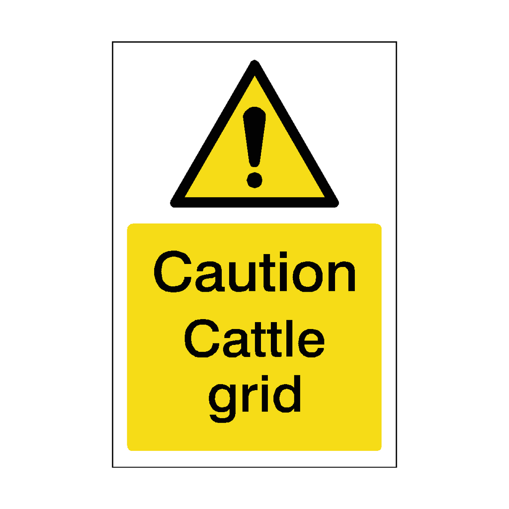 Cattle Grid Sticker | Safety-Label.co.uk