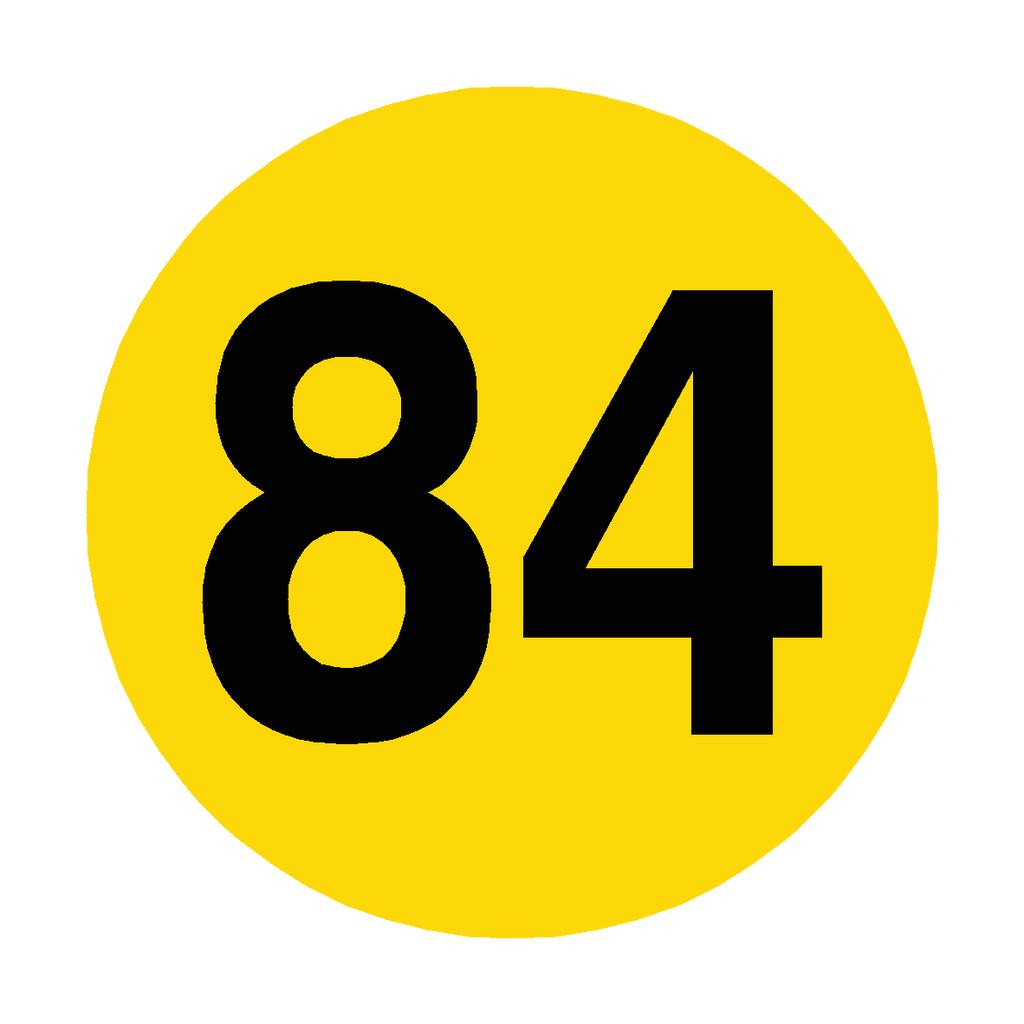 Number 84 Floor Marker