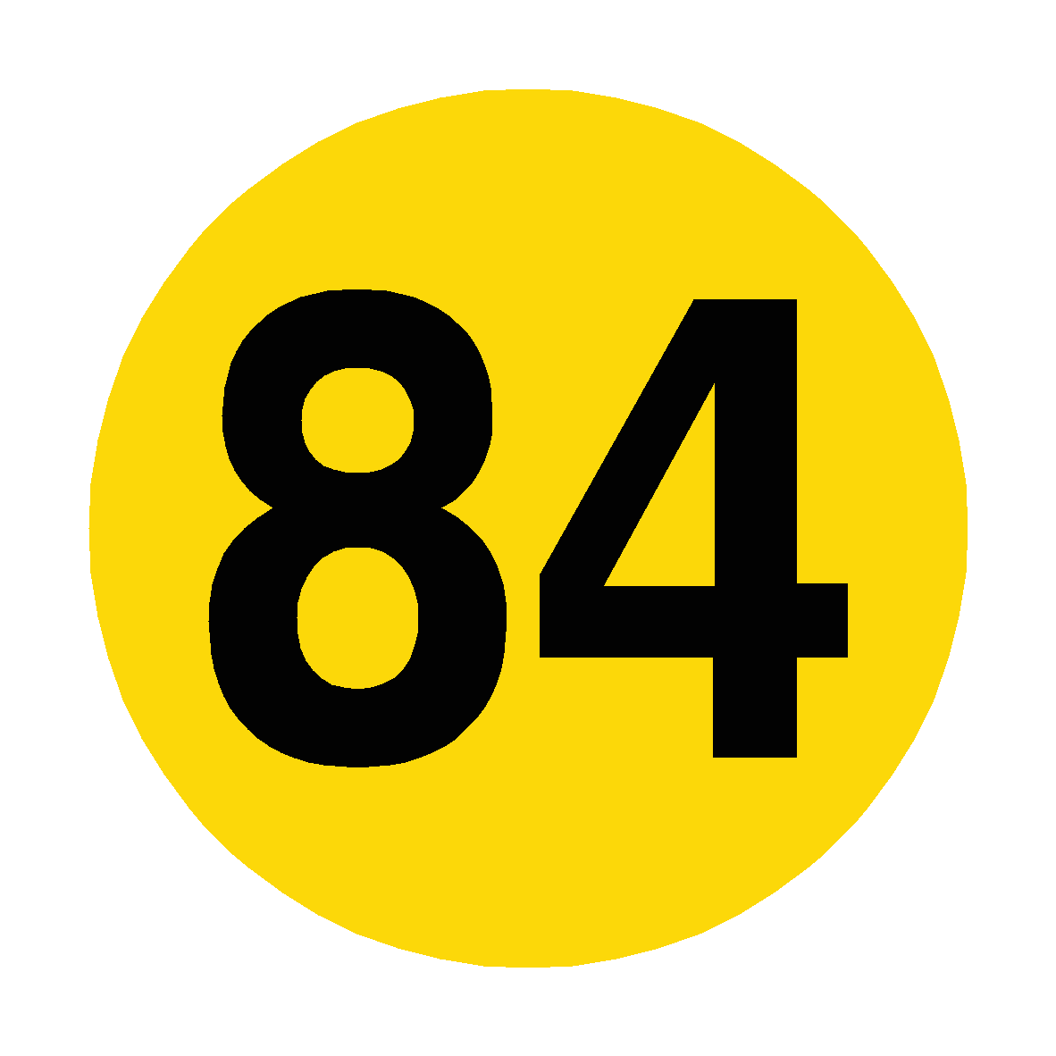 Number 84 Floor Marker | Safety-Label.co.uk