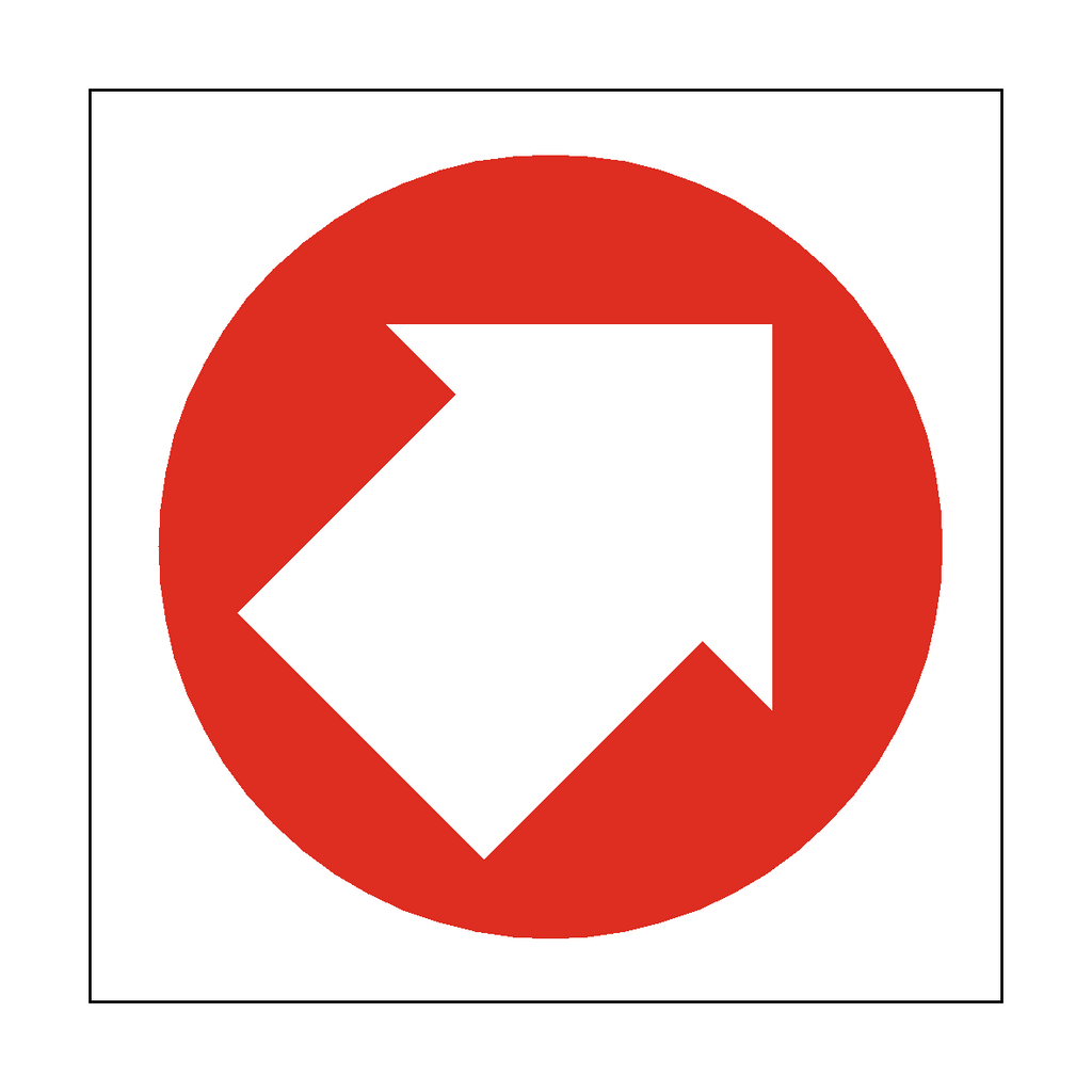 Fire Arrow Up Right Symbol Safety Sign | Safety-Label.co.uk
