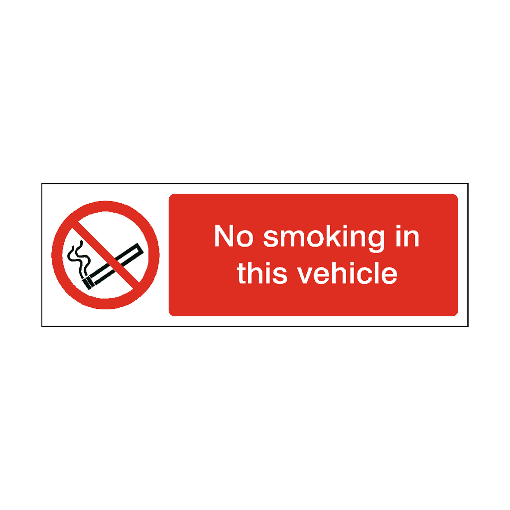 No Smoking In This Vehicle Label