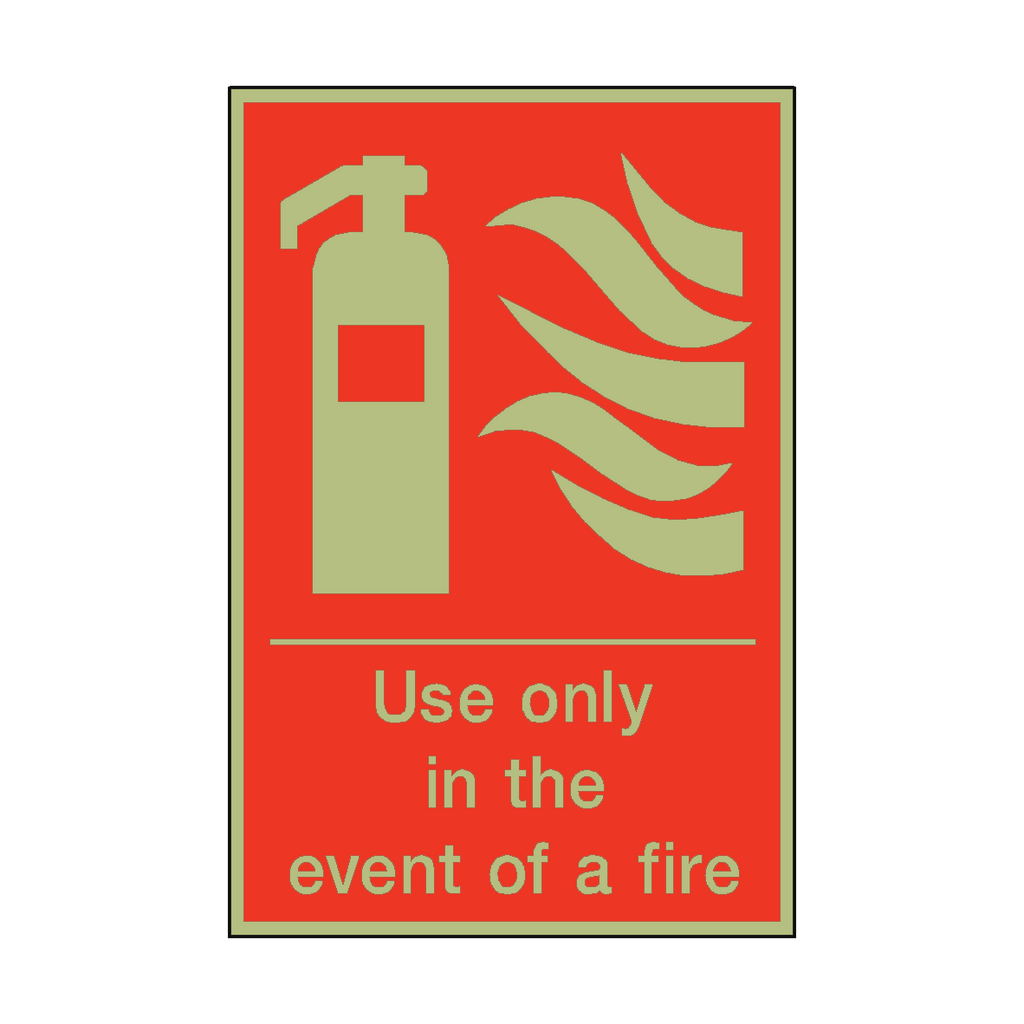 Photoluminescent Use Only In The Event Of Fire Sticker | Safety-Label.co.uk