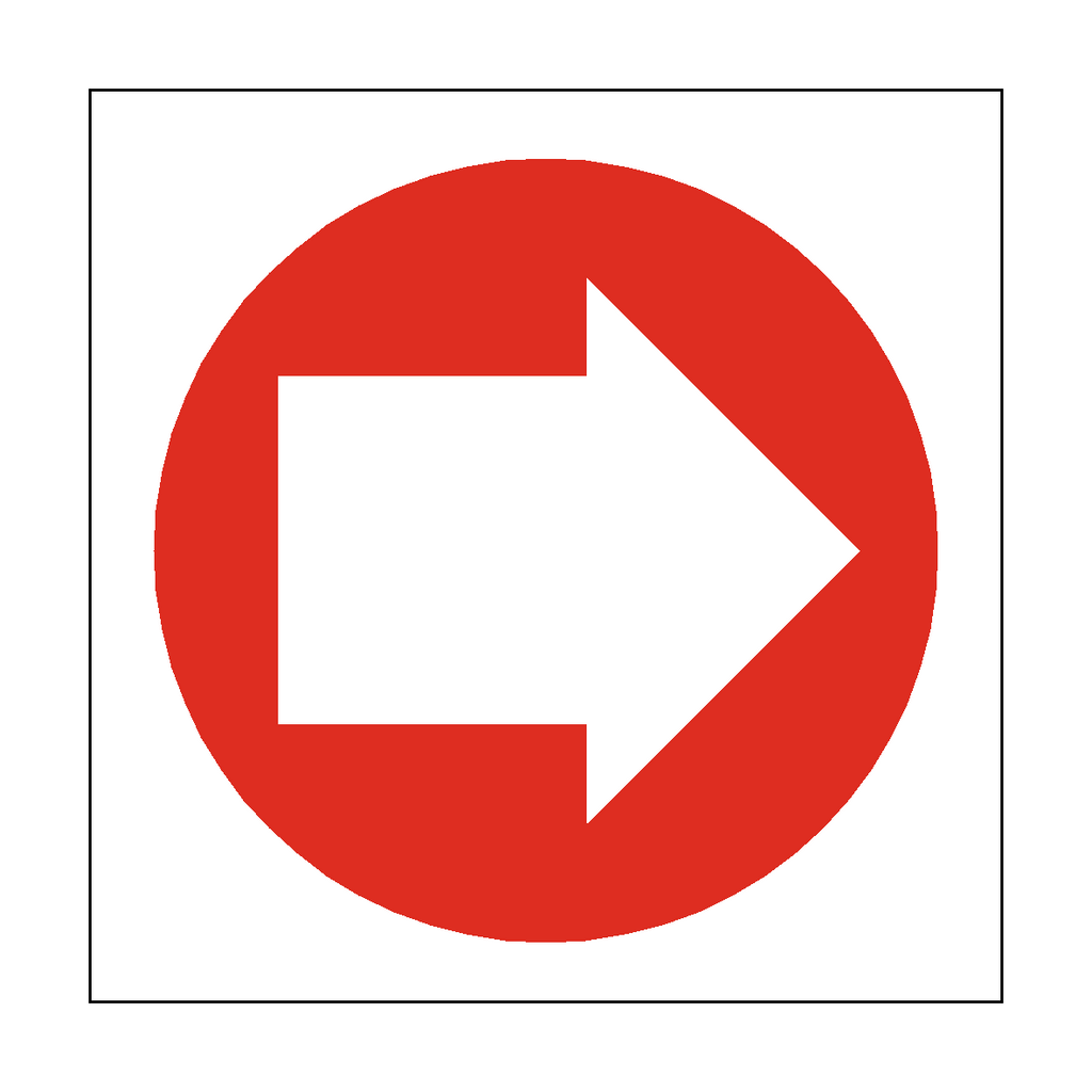 Fire Arrow Right Symbol Safety Sign | Safety-Label.co.uk