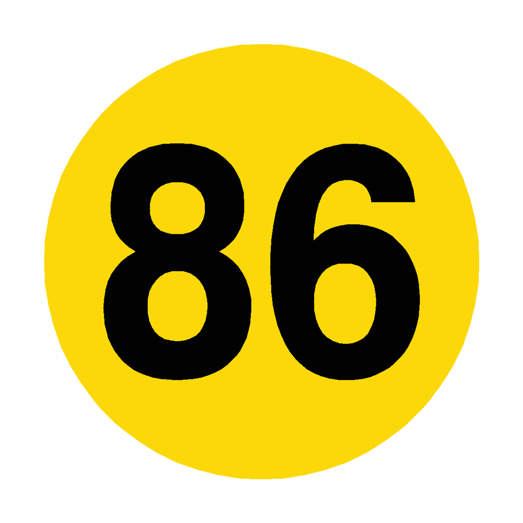 Number 86 Floor Marker | Safety-Label.co.uk