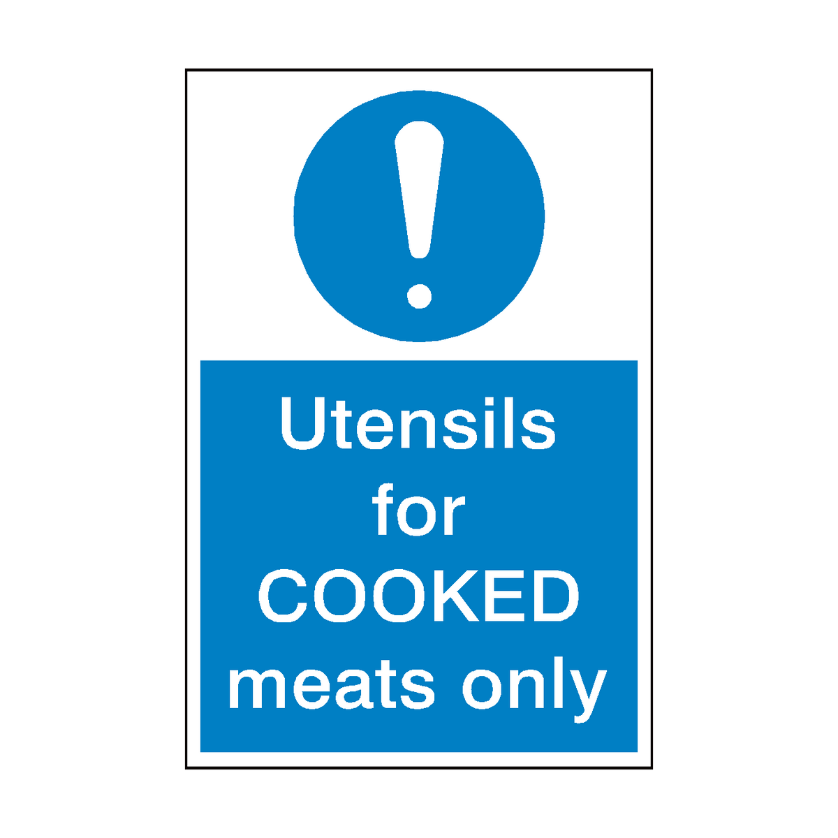 Utensils For Cooked Meat Sticker | Safety-Label.co.uk