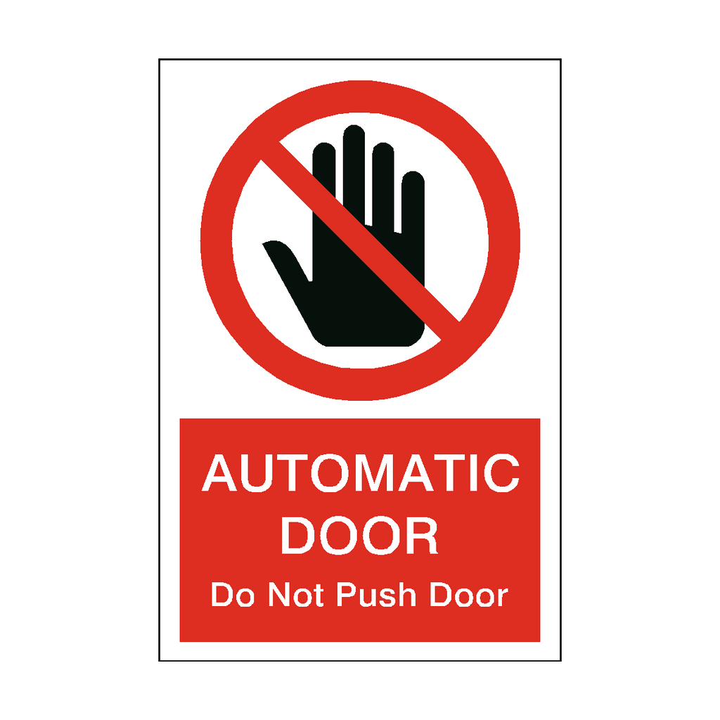 Prohibition Hand Automatic Door Do Not Push Door Sticker