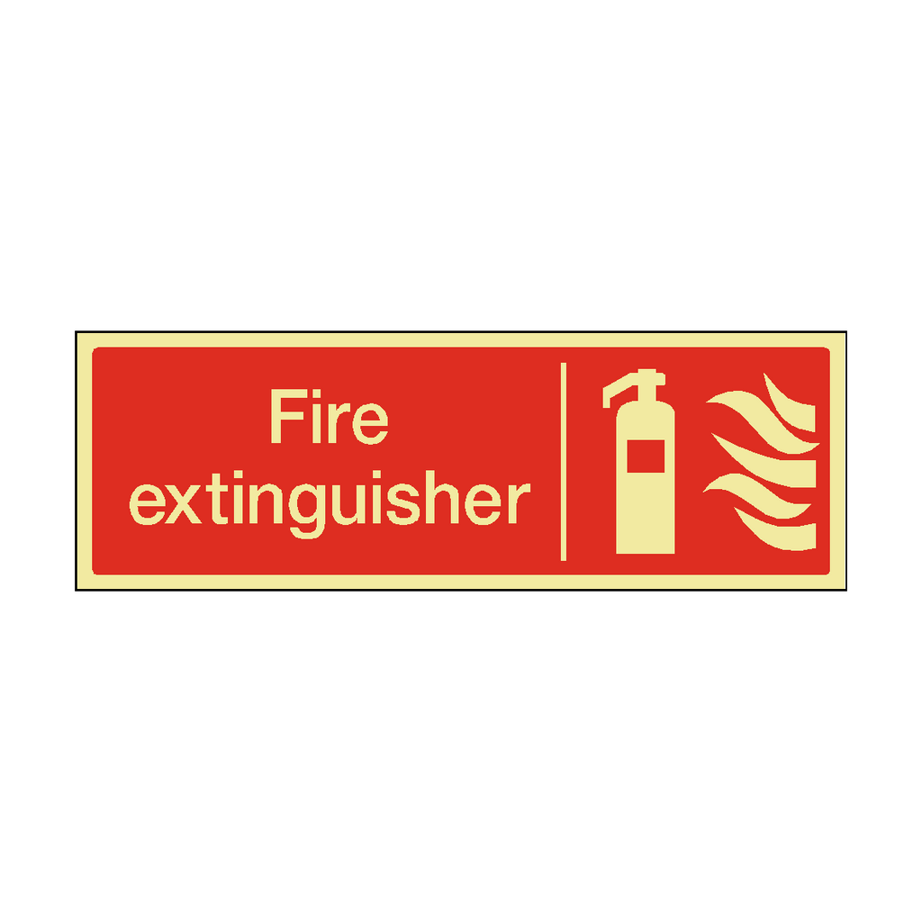 Photoluminescent Fire Extinguisher Safety Sticker