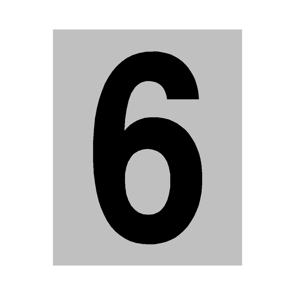 Silver Number 6 Sign | Safety-Label.co.uk