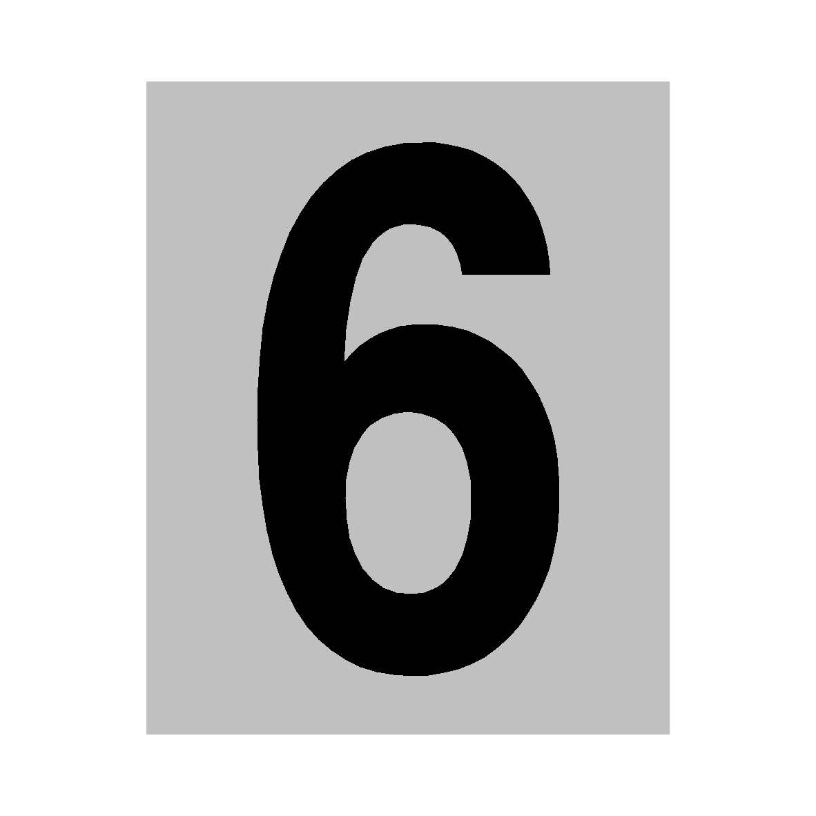 Silver Number 6 Sign