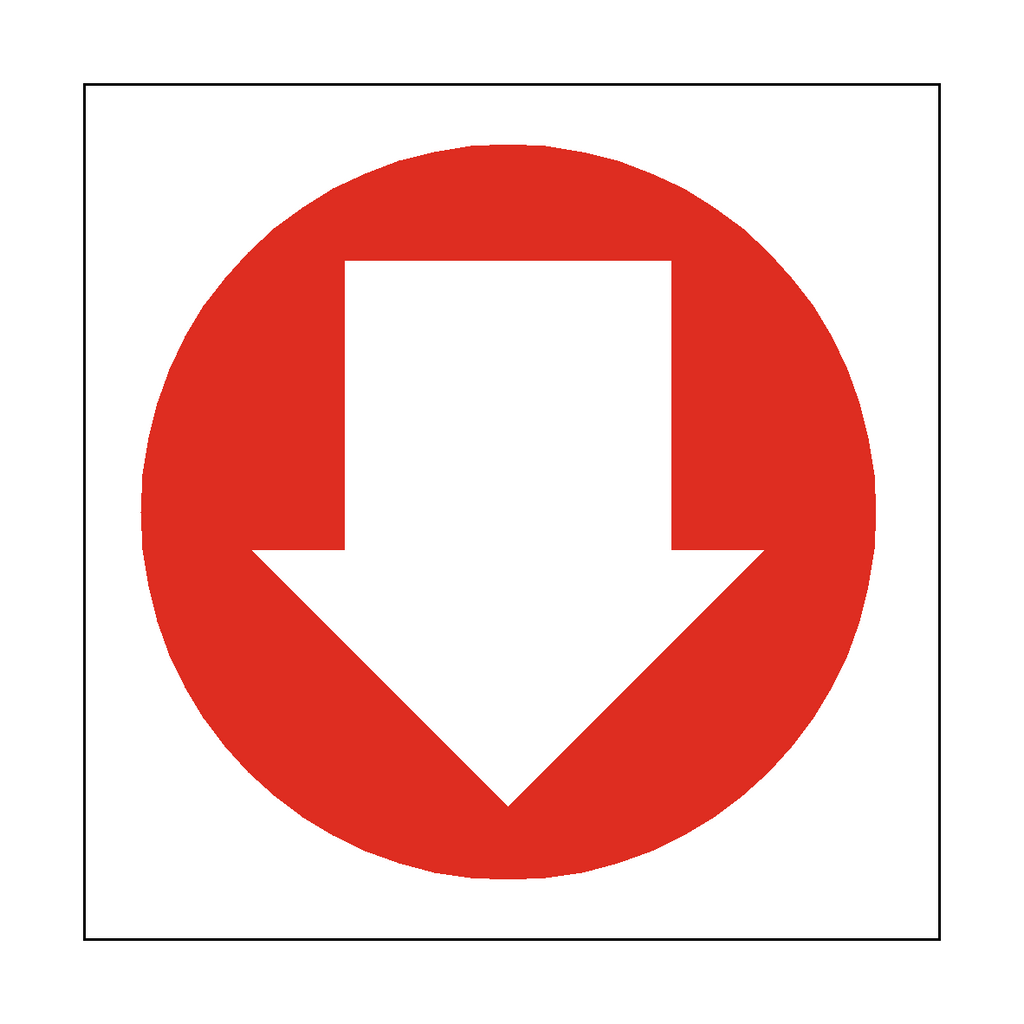 Fire Arrow Down Symbol Safety Sign | Safety-Label.co.uk