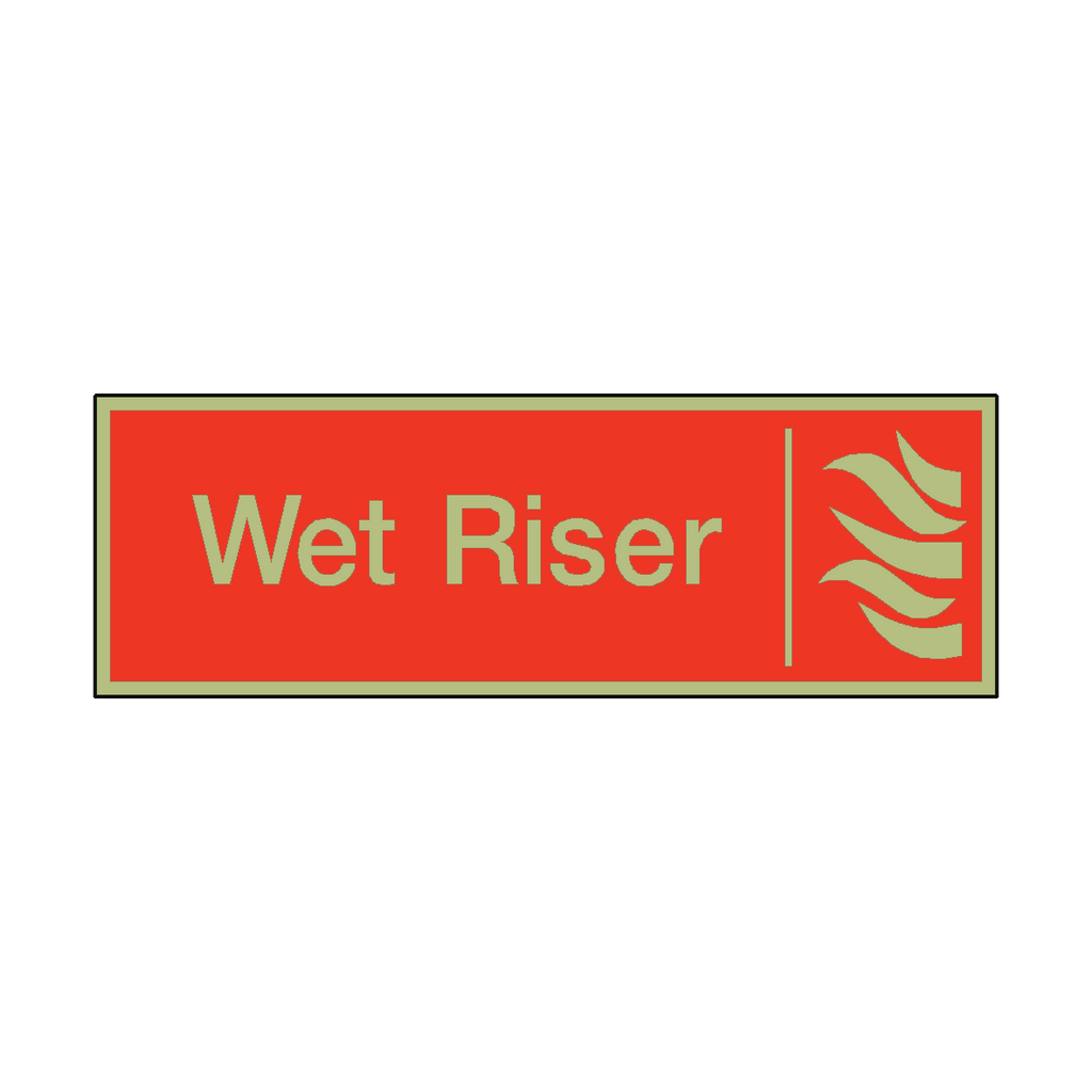 Photoluminescent Wet Riser Safety Sticker | Safety-Label.co.uk