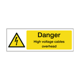 Danger High Voltage Cables Overhead Safety Sign | Safety-Label.co.uk