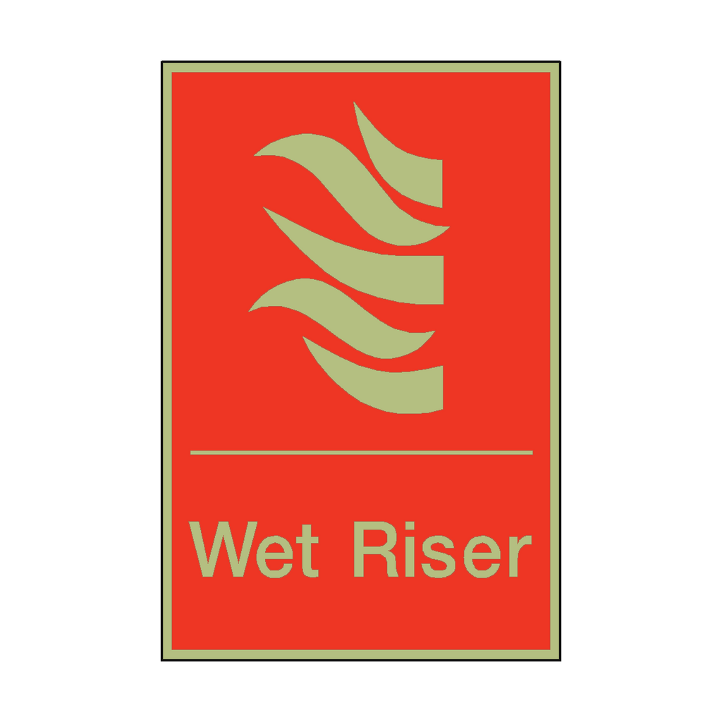 Photoluminescent Wet Riser Sticker | Safety-Label.co.uk