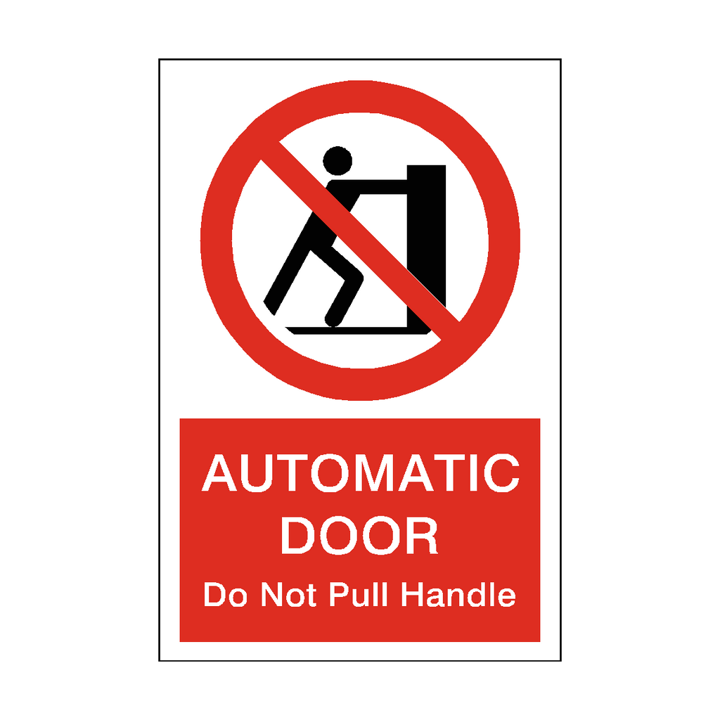 Prohibition Pushing Automatic Door Do Not Pull Handle Sticker