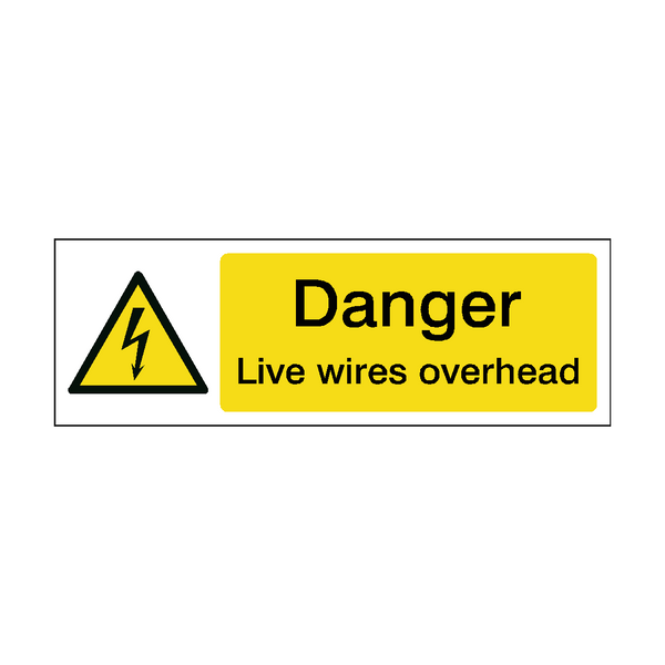 Overhead Labels Danger Live Wires Overhead Label | Safety-Label.co.uk