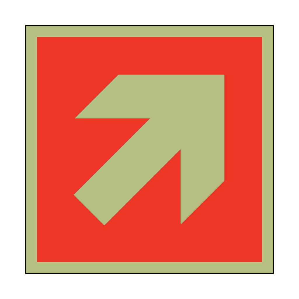 Photoluminescent Arrow Safety Sticker Up Right | Safety-Label.co.uk
