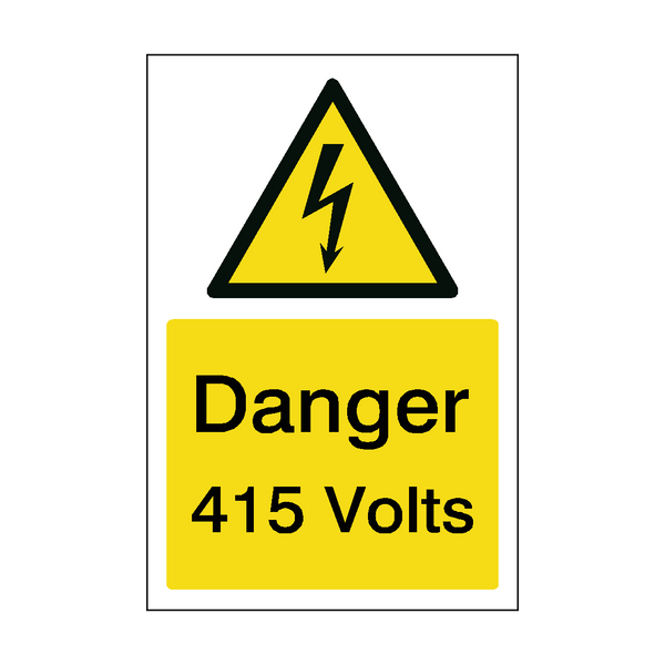 415 Volts Electrical Safety Sign | Safety-Label.co.uk