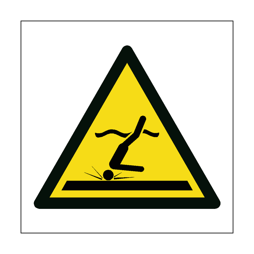 Shallow Water Hazard Symbol Label | Safety-Label.co.uk